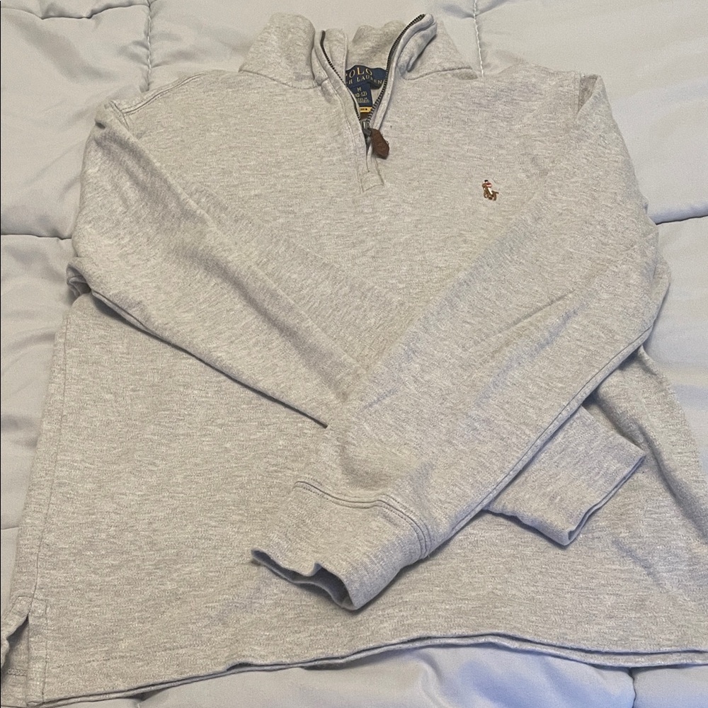 Polo by Ralph Lauren Light Gray Zip-Up Swearshirt